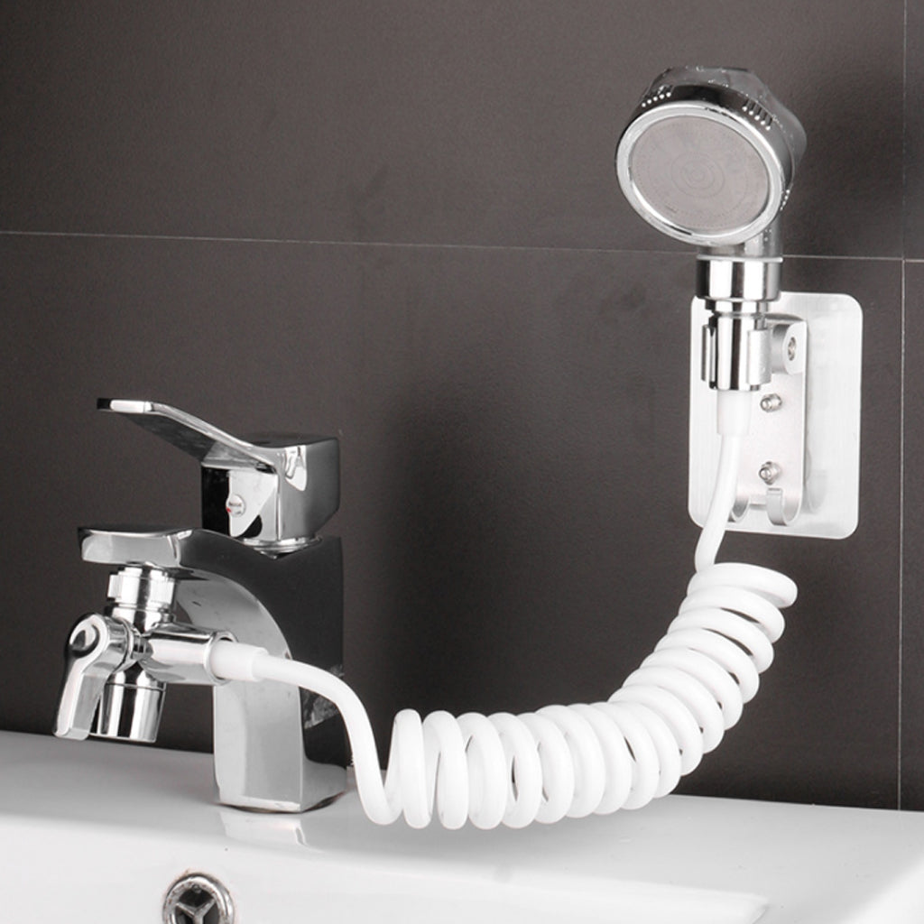 Bathroom Basin Faucet Extender External Shower Head Washbasin Tap Water Divider Bidet Sprayer For Hair Washing Toilet Cleaning
