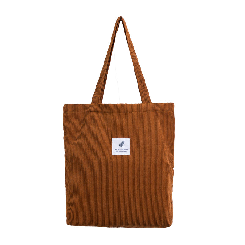Mabula High Quality Casual Corduroy Tote Bag Environmental Soft  Shopping Bags Autumn Foldable Storage Grocery Handbag For Women