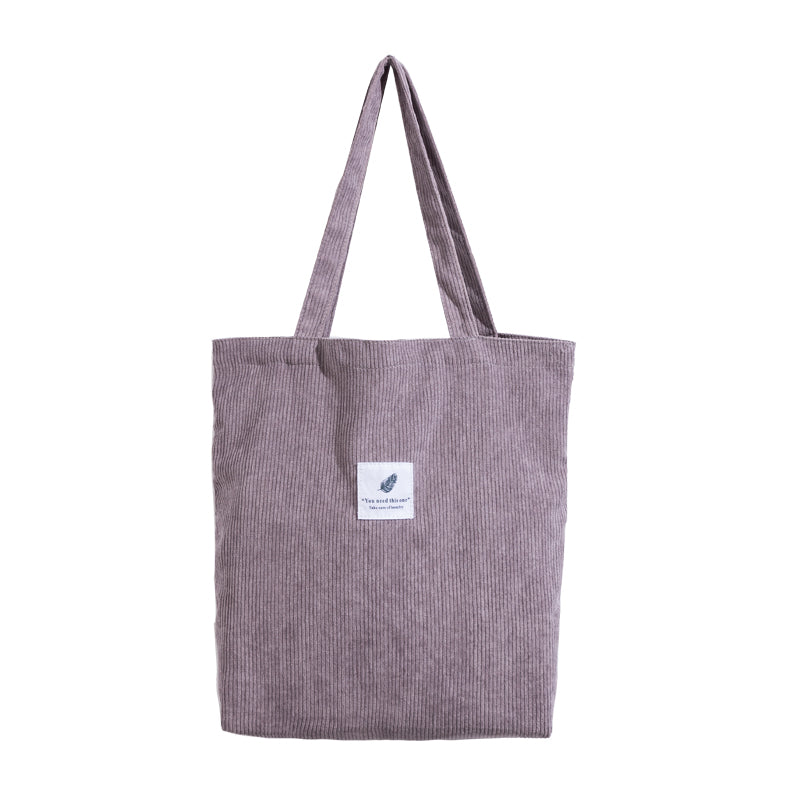 Mabula High Quality Casual Corduroy Tote Bag Environmental Soft  Shopping Bags Autumn Foldable Storage Grocery Handbag For Women