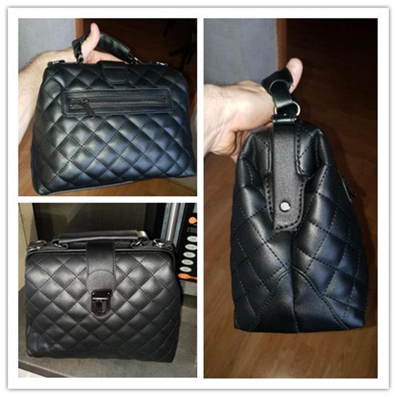 Retro Doctor Bag Fashion Large Capacity Messenger Bag Ladies Shoulder Bag Scrub Pu Leather Handbag Two New Style Zf10021