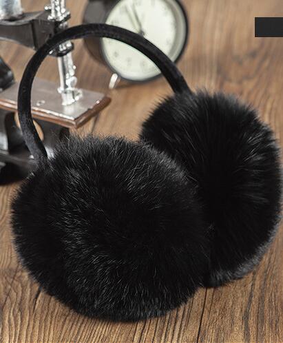 Russian Winter 100% Natural Rex Rabbit Fur Earmuff Men Women Warm Fashion Earflap Plush Fluffy Ear Warm Muffs