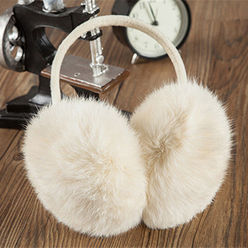Russian Winter 100% Natural Rex Rabbit Fur Earmuff Men Women Warm Fashion Earflap Plush Fluffy Ear Warm Muffs