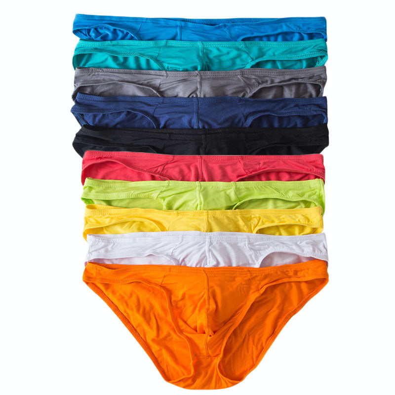 Wholesale Sexy Mens Underwear Modal Briefs Shorts Soft Bulge Pouch Underpants Slip Homme Men'S Bikini Briefs 10 Colors Panties