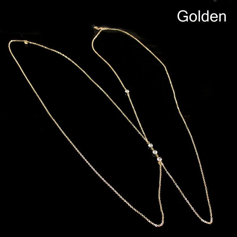1 Pc Fashion Gold Color Bikini Crossover Waist Belly Harness Chain Necklace Fashion Jewelry