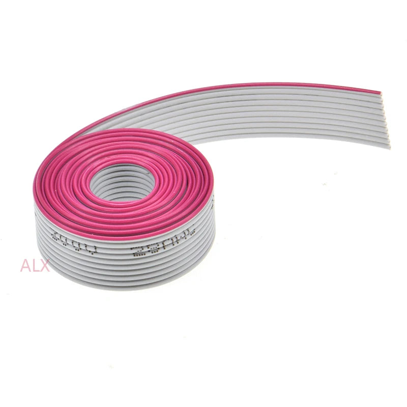 2Meter 6P/10P/12P/14P/16P/20P/40P 1.27Mm Pitch Grey Flat Ribbon Cable 6/8/10/16/20/40 Pin 28Awg Wire For Idc Fc 2.54Mm Connector