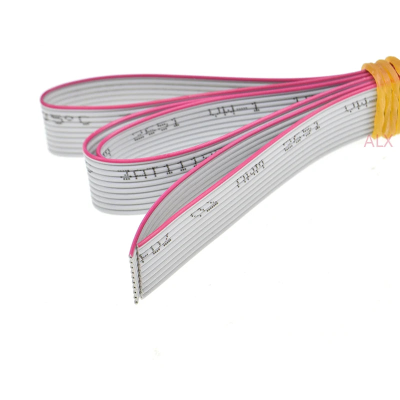 2Meter 6P/10P/12P/14P/16P/20P/40P 1.27Mm Pitch Grey Flat Ribbon Cable 6/8/10/16/20/40 Pin 28Awg Wire For Idc Fc 2.54Mm Connector