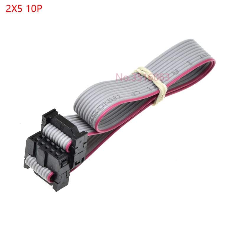 2Pcs 2.54Mm Pitch Fc-6/8/10/14/16/20/40/50 Pin 30Cm Jtag Isp Download Cable   Gray Flat Ribbon Data Cable For Dc3 Idc Box Header