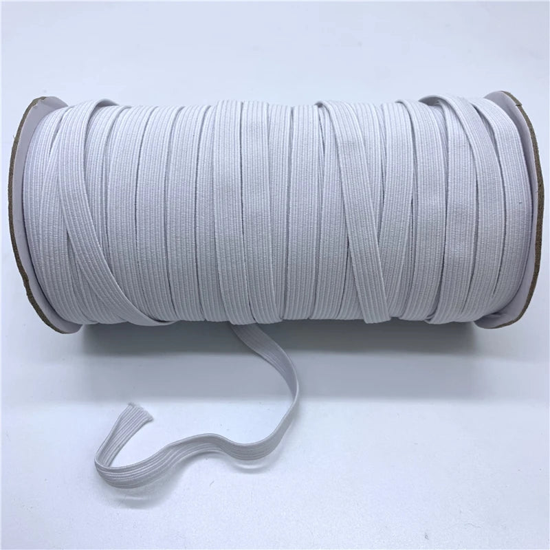 5Yards/Lot 3/6/8/10/12Mm White/Black High Elastic Sewing Elastic Band Fiat Rubber Band Waist Band Stretch Rope Elastic Ribbon