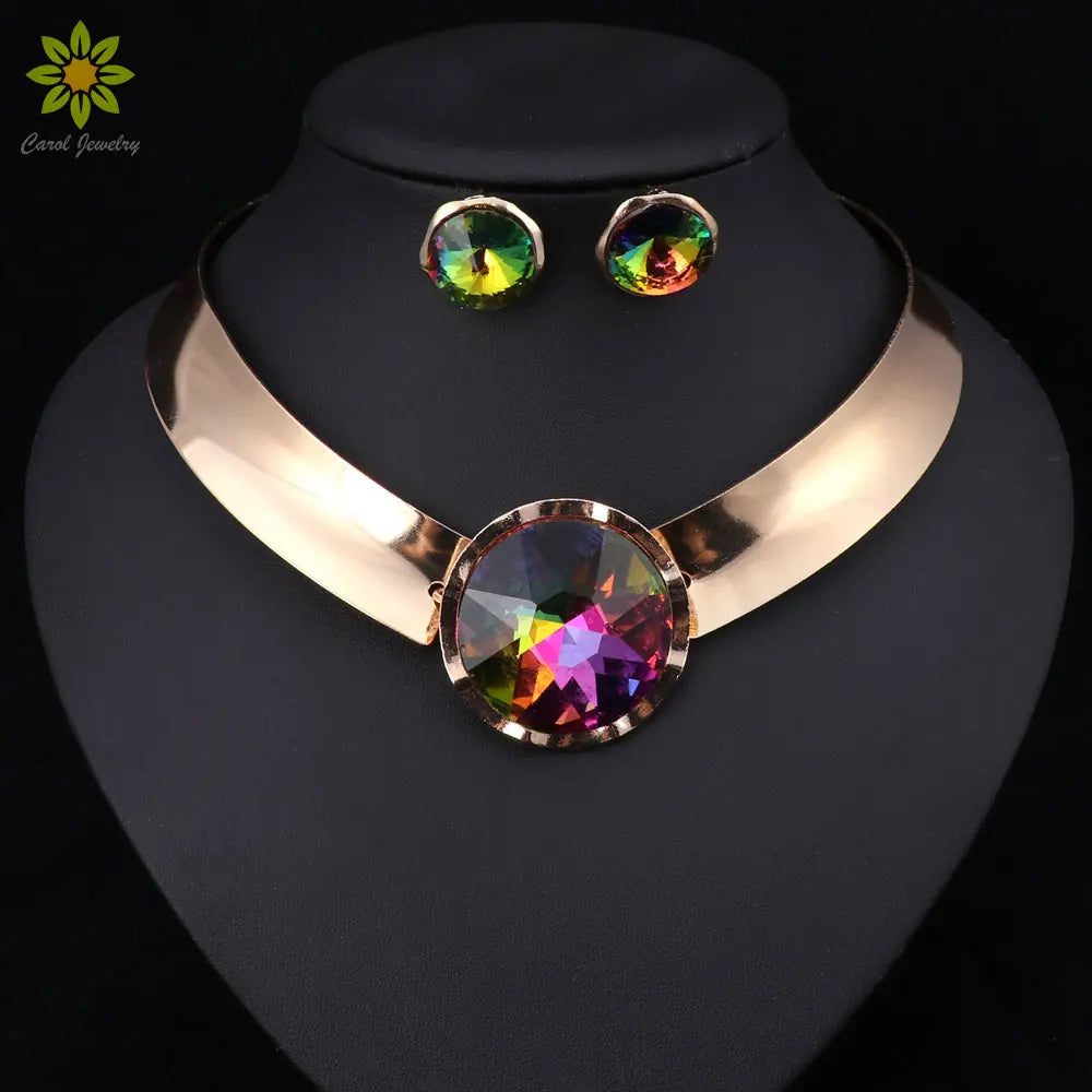 6Color Women Jewelry Sets Trendy Necklace Earrings Statement Necklace For Party Wedding Fashion 2024 Direct Selling