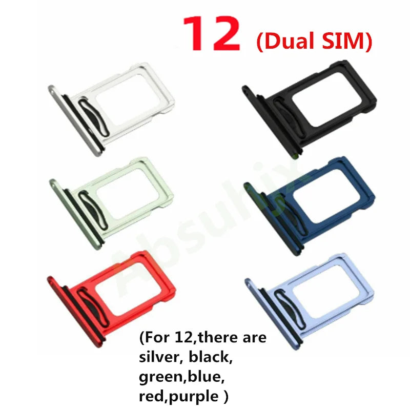 Absuhjx 1Set Replacement Parts Dual Sim Card Reader Connector Flex Cable For Iphone Xr 11 12 Pro Max Sim Card Tray Slot Holder