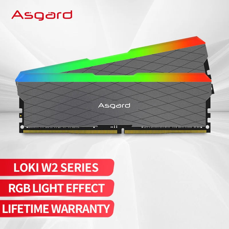 Asgard W2 Series Rgb Ram Ddr4 8Gbx2 16Gbx2 3200Mhz Pc4-25600 1.35V Dual Channel Stunning Desktop Memory Ram