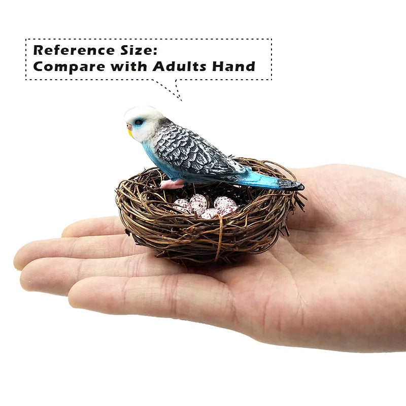 Diy Simulation Animal Model Parrot Bird Nest Egg Figurine Bonsai Home Decor Miniature Fairy Garden Decoration Accessories Modern