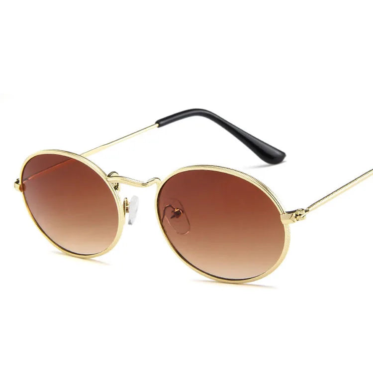 Dytymj Retro Alloy Sunglasses Women Metal Round Sunglasses Women Vintage Oval Sun Glasses For Men Luxury Designer Gafas De Sol