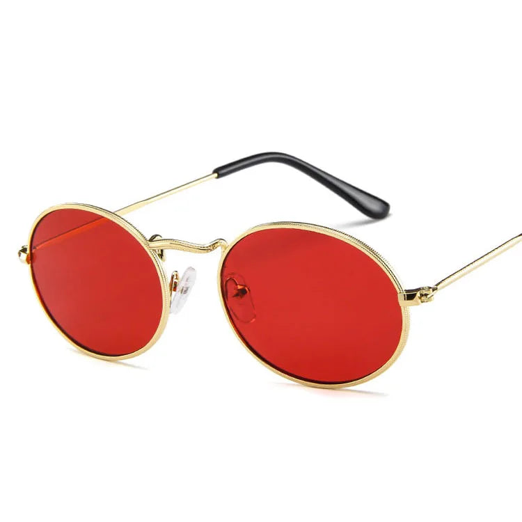 Dytymj Retro Alloy Sunglasses Women Metal Round Sunglasses Women Vintage Oval Sun Glasses For Men Luxury Designer Gafas De Sol