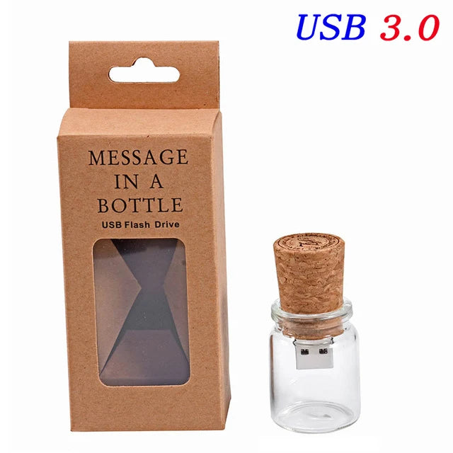Jaster Usb 3.0 New Floating Bottle Pendrive 4Gb 8Gb 16Gb 32Gb 64Gb Wish Bottles Cork Usb Flash Drive Memory Stick Wedding Gift