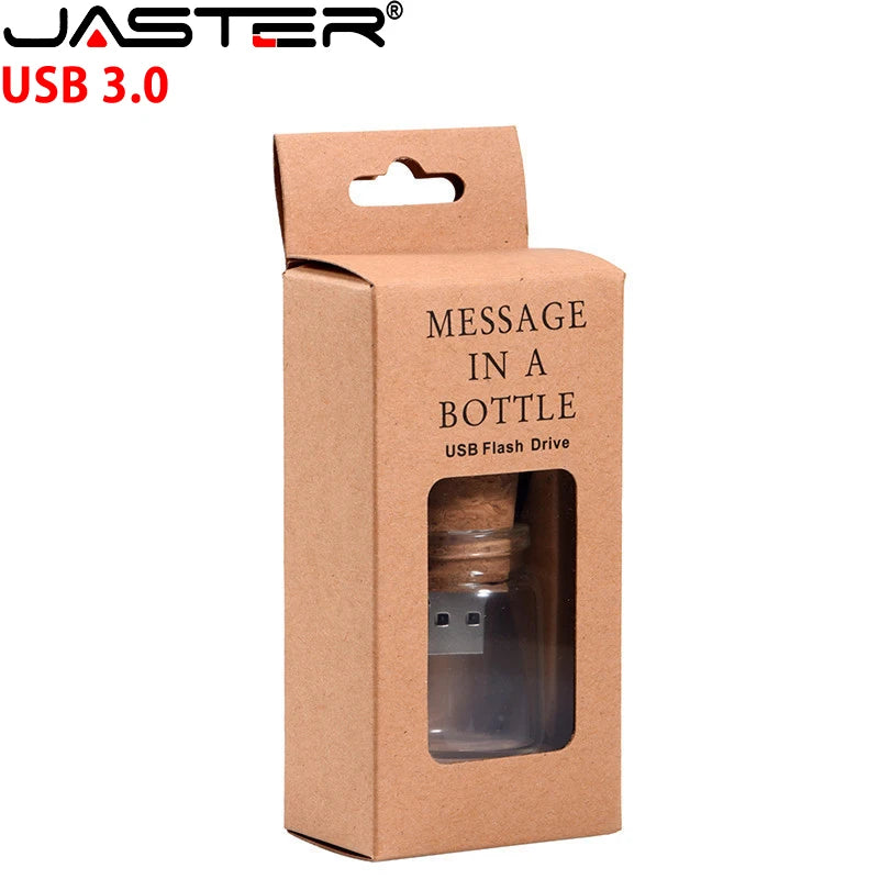 Jaster Usb 3.0 New Floating Bottle Pendrive 4Gb 8Gb 16Gb 32Gb 64Gb Wish Bottles Cork Usb Flash Drive Memory Stick Wedding Gift