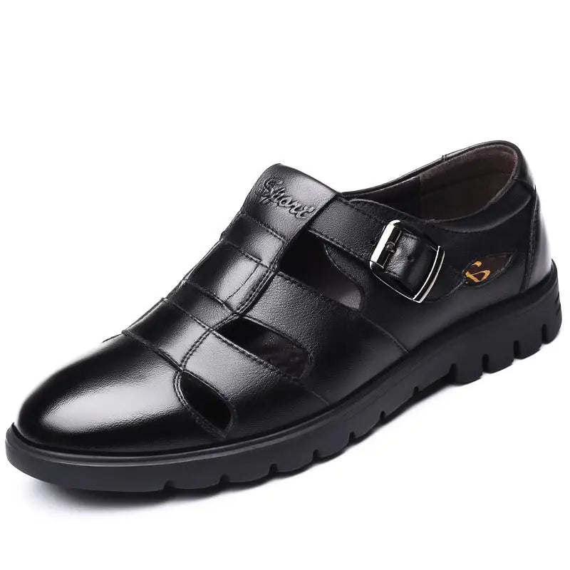 Men Sandals Genuine Leather Sandals Men Outdoor Casual Men Leather Sandals For Men Beach Shoes Roman Shoes Plus Size 38-47