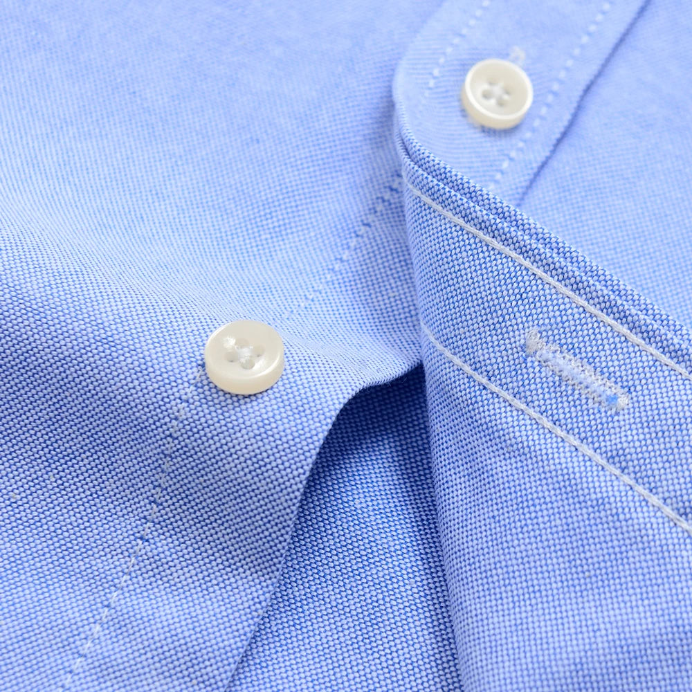 Men'S Oxford Short Sleeve Summer Casual Shirts Single Pocket Comfortable Standard-Fit Button-Down Plaid Striped Cotton Shirt