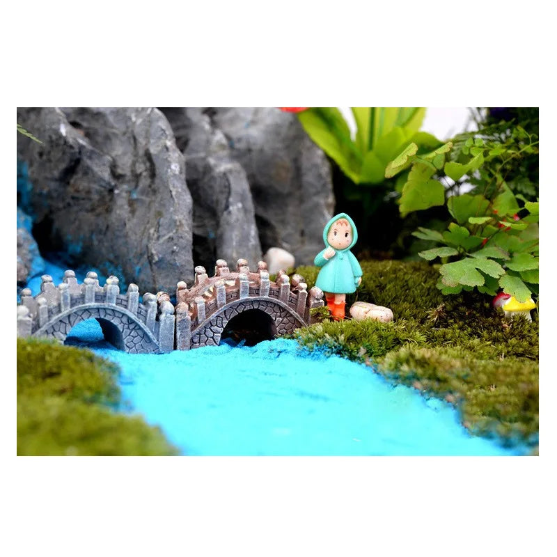 Mini Stone Bridge Building Statue Jardin Figurine Resin Craft Home Decor Miniature Fairy Garden Decoration Accessories Modern
