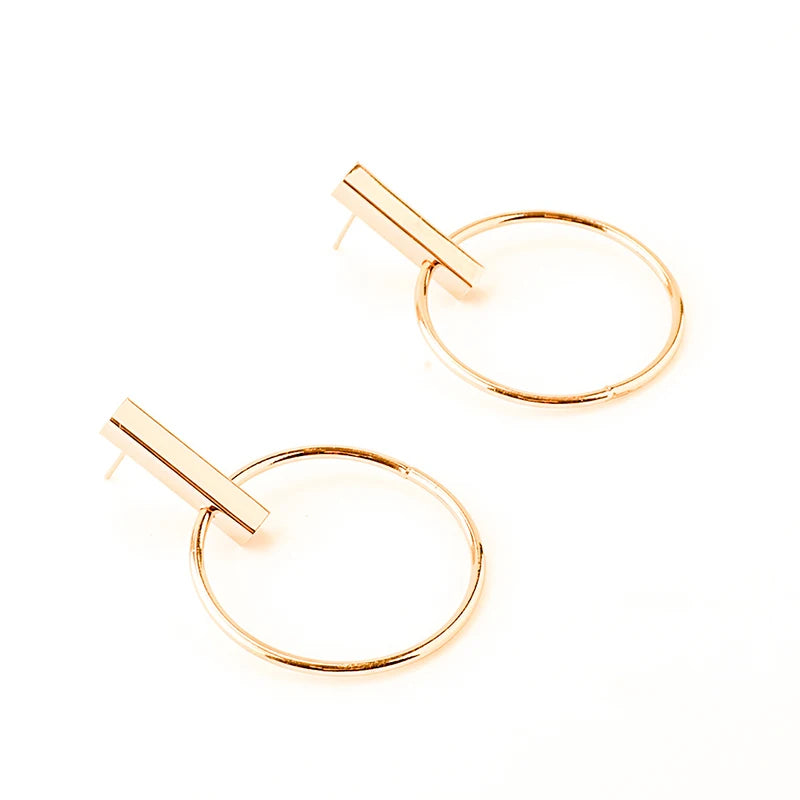 New Korean Simple Aros Hoop Earrings For Women Geometric Big Circle Ear Hoop Earrings Brincos Jewelry Xre01