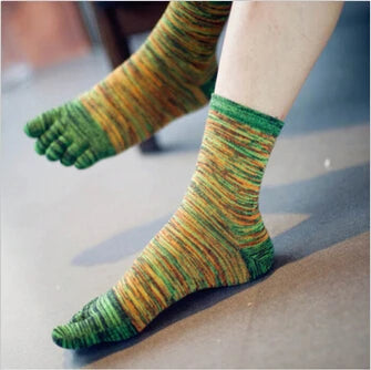 Socks For Men Women Retro Color Five Finger Toe Socks Soft Cotton Blend Casual Socks Size 39-44