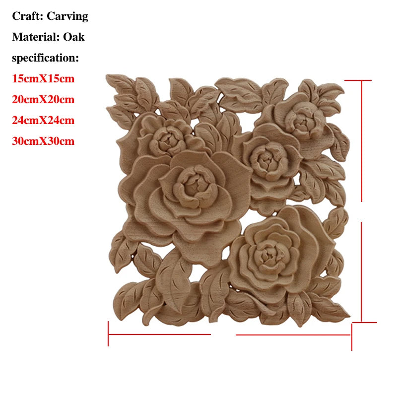 Vzlx Cantique Woodcarving Wood Decal Carving Lines Wood Applique Wood Rose Rubber Home Decoration Accessories Cabinet Hot Sale