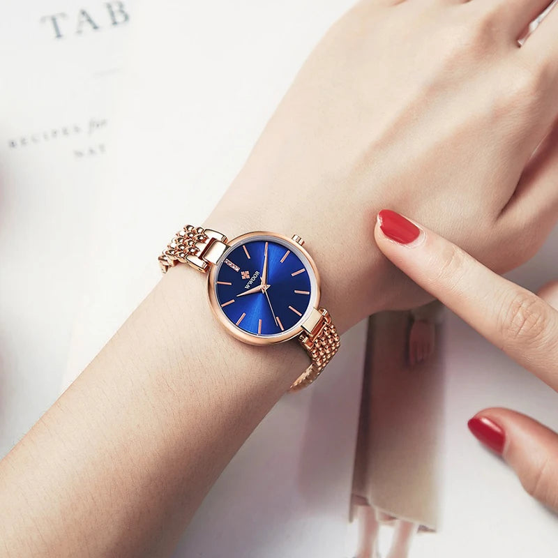 Wwoor Elegant Ladies Watch Diamond Quartz Bracelet Watches Set Top Brand Luxury Female Dress Wrist Watch Clock Relogio Feminino