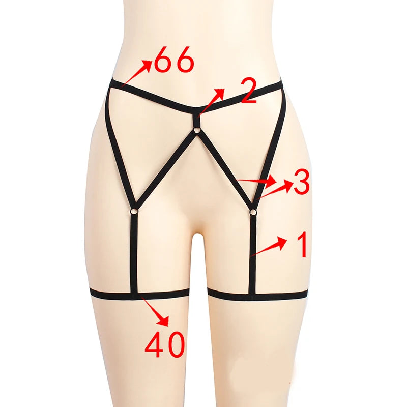 Women Sexy Leg Garter Belt Elastic Cage Body Hollow Leg Garter Belt Suspender Strap Underwear Leg Strap Leg Garter Belt