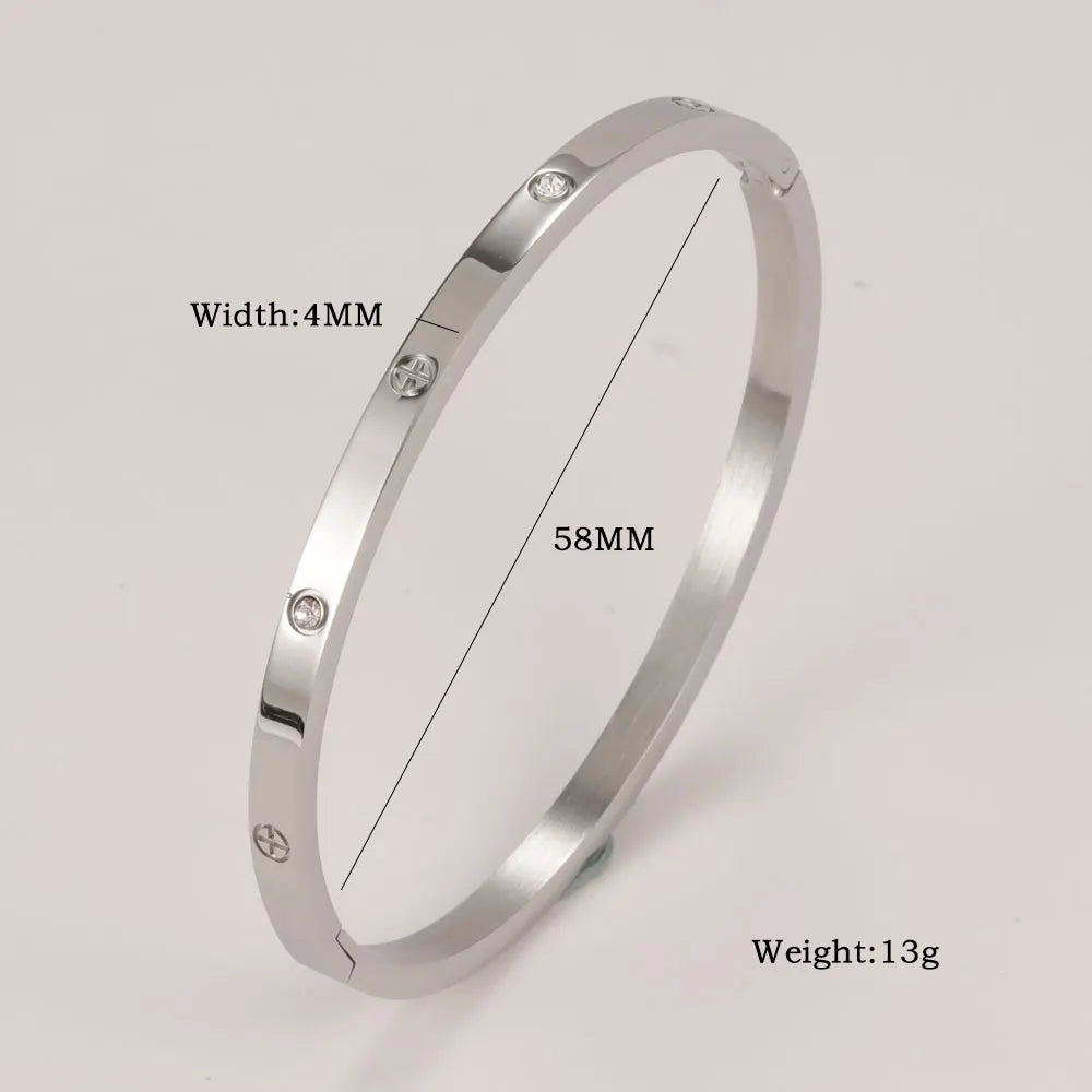 Xuanhua Stainless Steel Cuff Bracelets Bangles For Women Fashion Jewelry Charm Jewelry Accessories Crystal Bracelet Loves