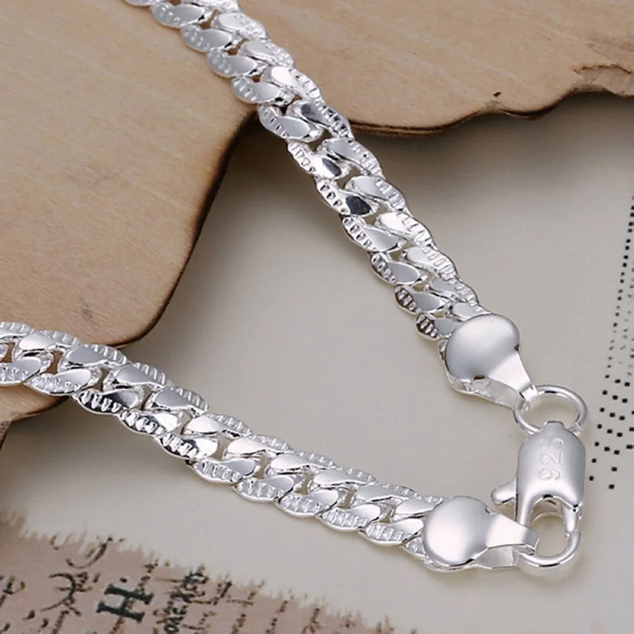 Fashion Gold Color Silver Color 5Mm Men Jewelry Charm Women Lady Chain Bracelets Free Shipping Wedding Party Gifts H199