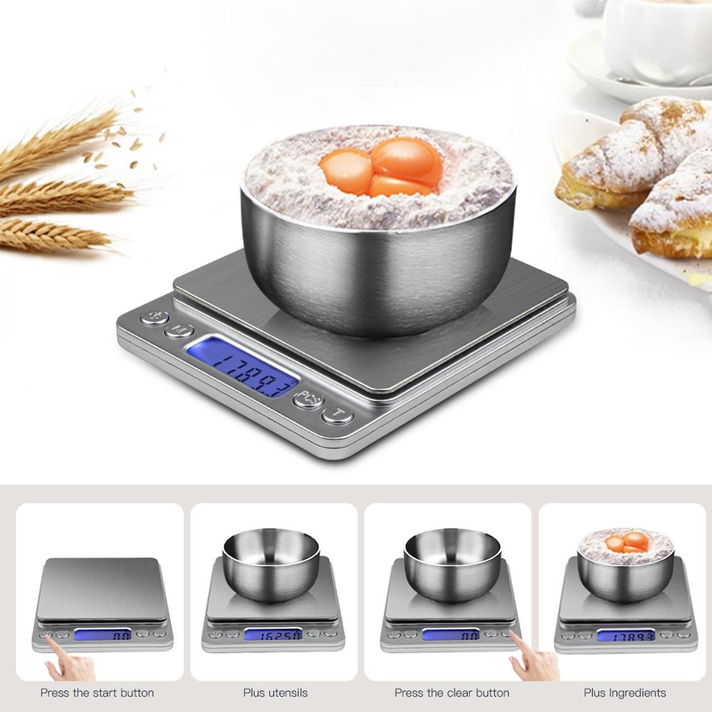 0.01/ 0.1/1G Digital Pocket Kitchen Scale 0.01G Precision Backlight Weighing Scale Measuring Tools 0.1G For Jewelry 100/200/300G