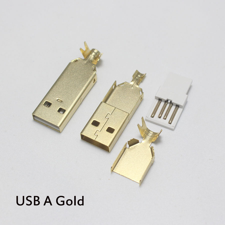 1/2/5Pcs Gold Plated Type C  Usb A Usb B Mini Usb Micro Connector Jack Tail Socket Connector Port Sockect For Hifi Audio Adapter