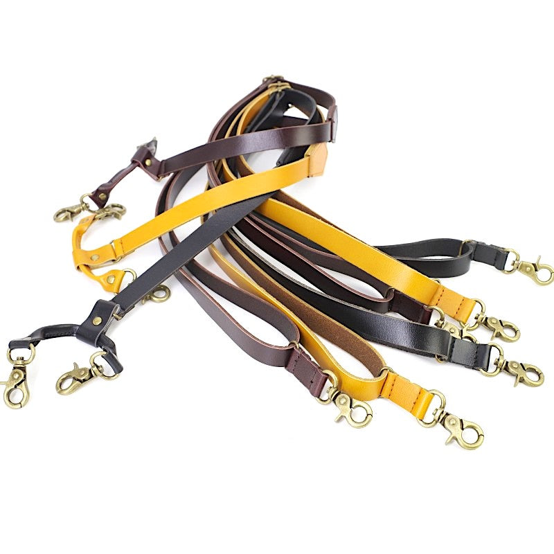 1.7Cm High Quality Real Cowhide Split Leather Strap Women Men Unisex Hook Suspenders