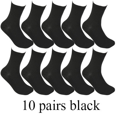 10 Pairs/Lot High Quality Men Bamboo Fiber Socks Happy Man Dress Socks Male Winter Warm Long Socks Black Stockings For Gift