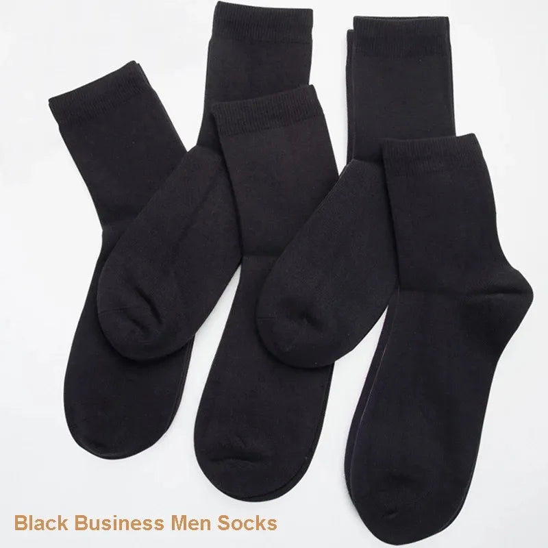 10 Pairs/Lot High Quality Men&#39;S Cotton Socks Black Business Socks Breathable 2021 New Autumn Winter Male Gift Sox Plus Size40-45