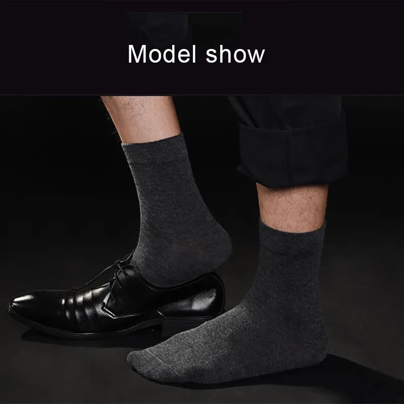 10 Pairs/Lot High Quality Men&#39;S Cotton Socks Black Business Socks Breathable 2021 New Autumn Winter Male Gift Sox Plus Size40-45