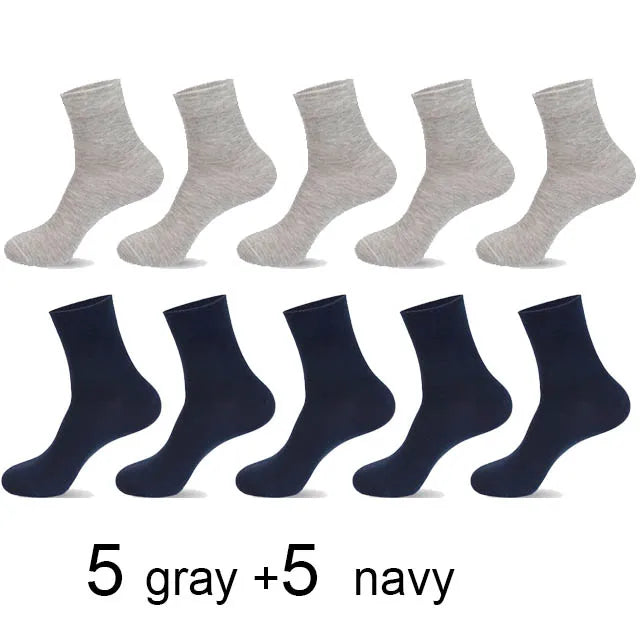 10 Pairs/Lot High Quality Men&#39;S Cotton Socks Black Business Socks Breathable 2021 New Autumn Winter Male Gift Sox Plus Size40-45