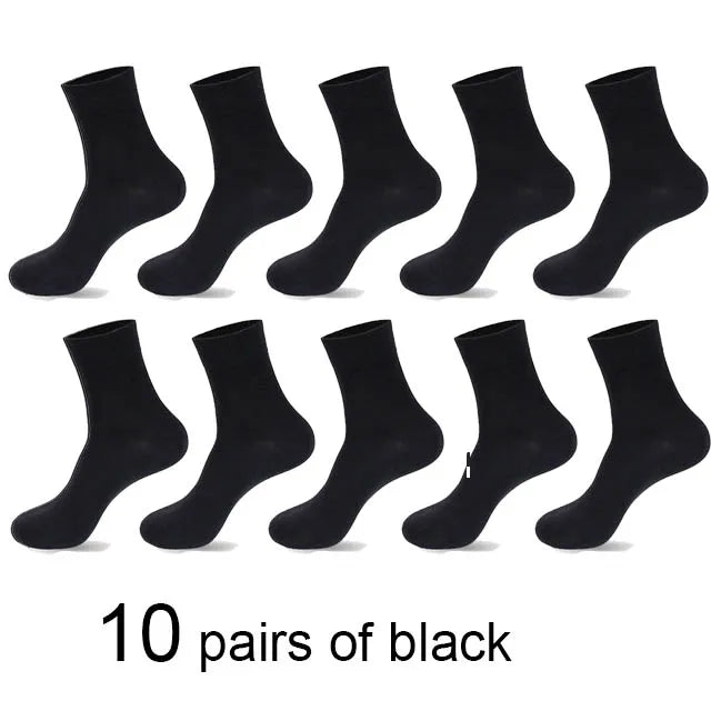 10 Pairs/Lot High Quality Men&#39;S Cotton Socks Black Business Socks Breathable 2021 New Autumn Winter Male Gift Sox Plus Size40-45