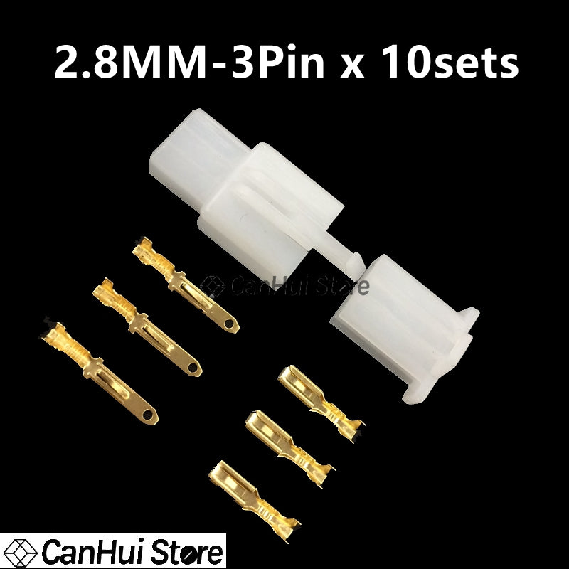 10 Set 2.8Mm Connector 2P 3P 4P 6P 9P 2Pin Electrical 2.8 Connector Kits Male Female Socket Plug For Motorcycle Motorbike Car
