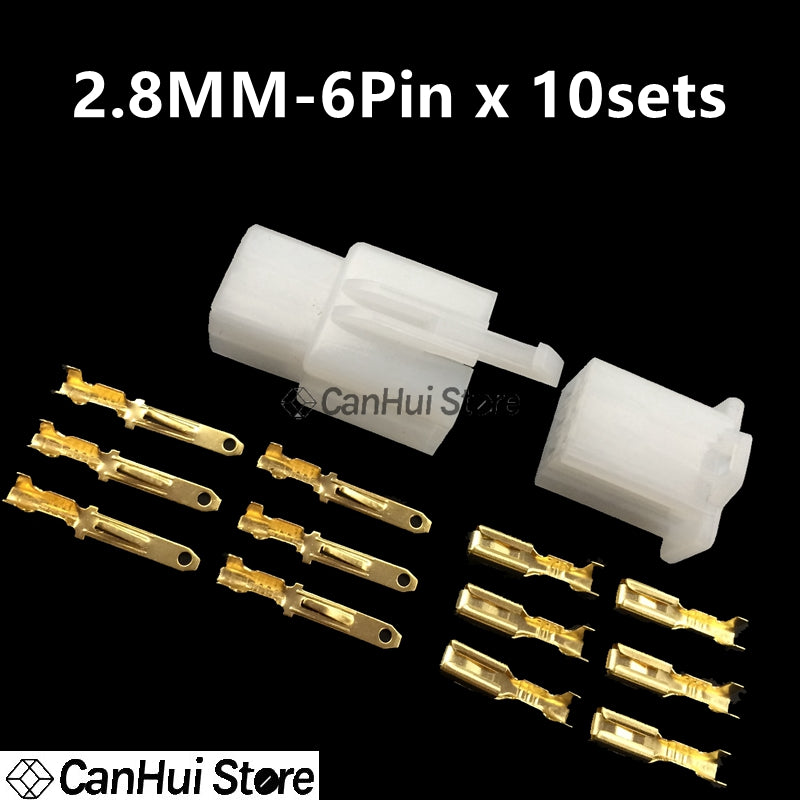 10 Set 2.8Mm Connector 2P 3P 4P 6P 9P 2Pin Electrical 2.8 Connector Kits Male Female Socket Plug For Motorcycle Motorbike Car