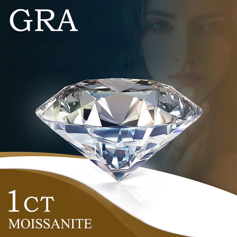 100% Genuine Loose Gemstones Moissanite Stone Gra 1Ct D Color Vvs1 Lab Diamond Undefined Excellent Cut For Jewelry Diamond Ring