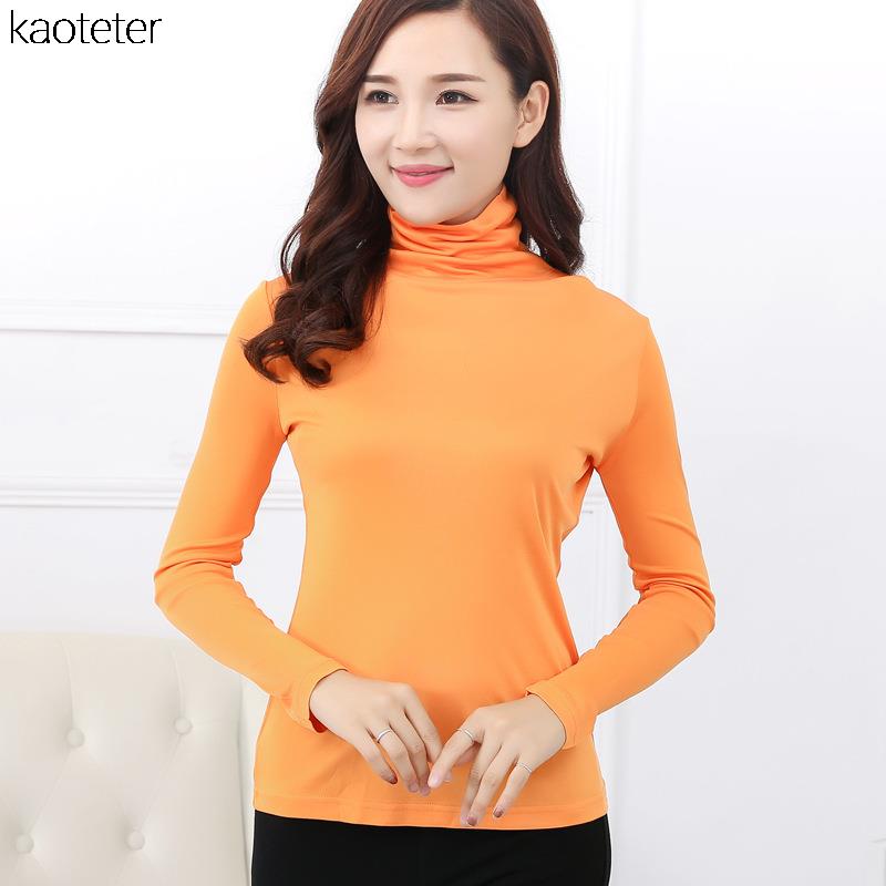 100% Pure Silk Women'S T-Shirts New Autumn Basic Long Sleeve Turn-Down Collar Casual Female Tees Shirt Tops