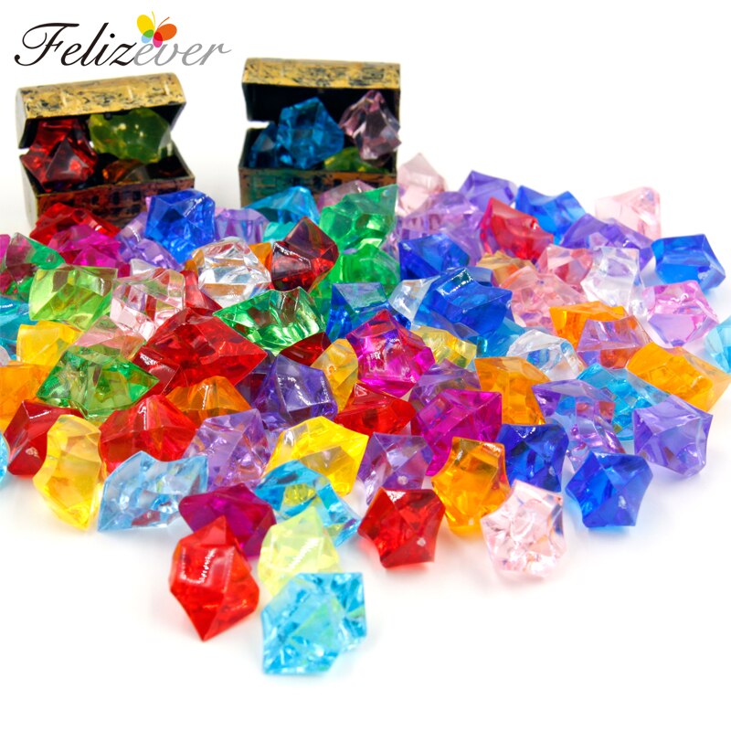 100Pcs Pirate Jewels Treasure Chest Pirate Party Favors Party Decorations Acrylic Crystal Gems Vase Filler Confetti