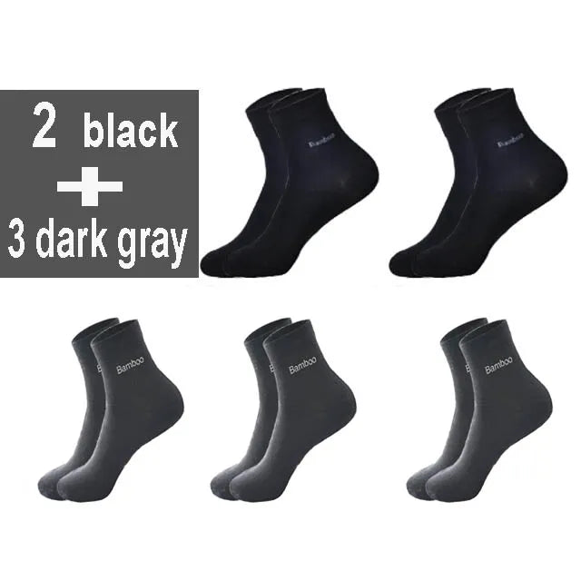 10Pcs=5Pair High Quality New Bamboo Fiber Socks Men Casual Business Breatheable Men&#39;S Dress Socks Gift 2021 New Original Sokken