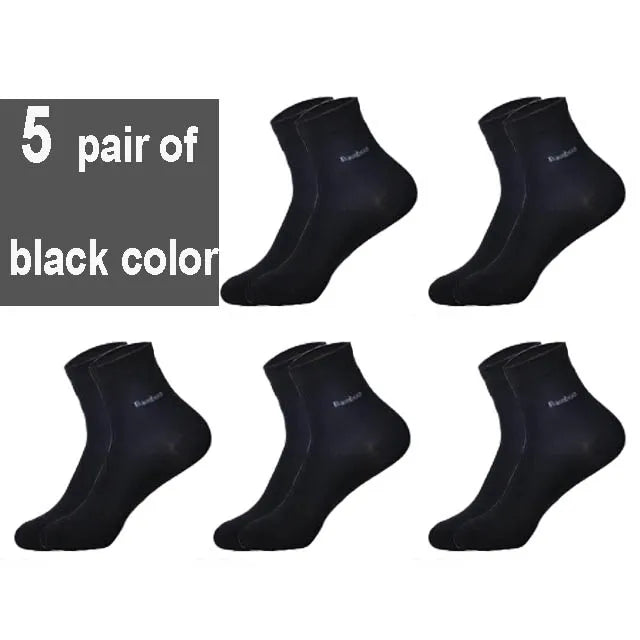 10Pcs=5Pair High Quality New Bamboo Fiber Socks Men Casual Business Breatheable Men&#39;S Dress Socks Gift 2021 New Original Sokken