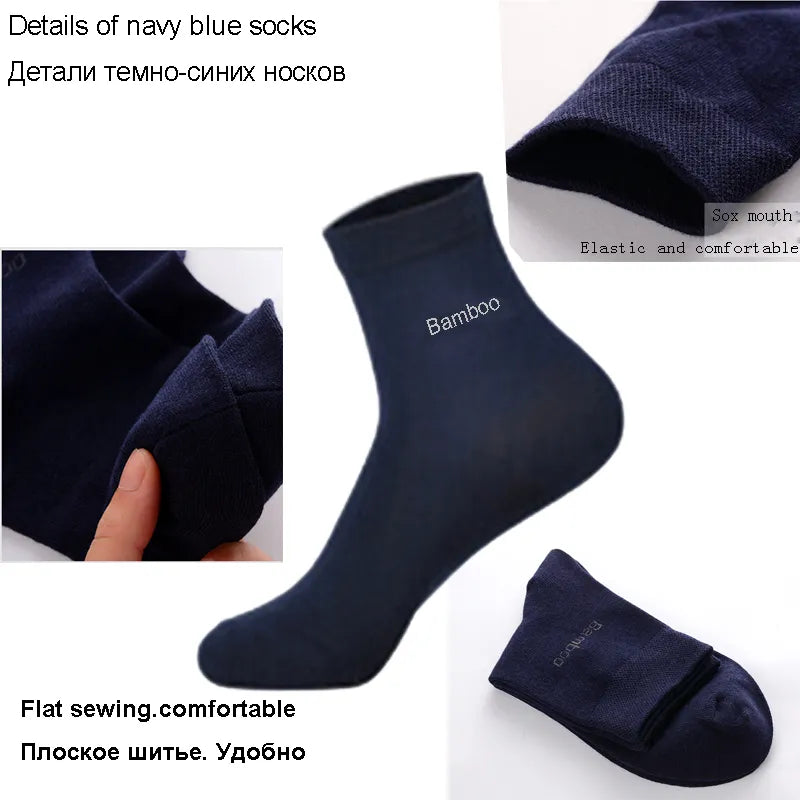 10Pcs=5Pair High Quality New Bamboo Fiber Socks Men Casual Business Breatheable Men&#39;S Dress Socks Gift 2021 New Original Sokken