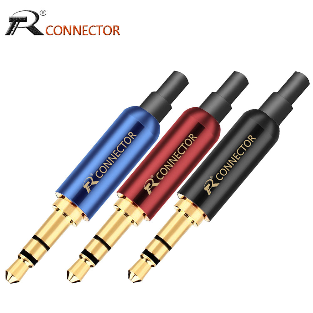 10Pcs Jack 3.5Mm R Connector 3Pole Gold-Plated Stereo 3.5Mm Jack Diy Earphone Adapter With Tail Plug To Fix Cable Stable