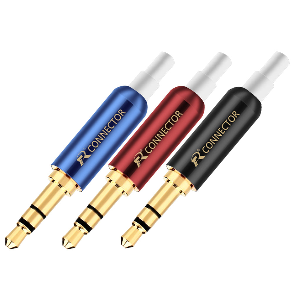 10Pcs Jack 3.5Mm R Connector 3Pole Gold-Plated Stereo 3.5Mm Jack Diy Earphone Adapter With Tail Plug To Fix Cable Stable