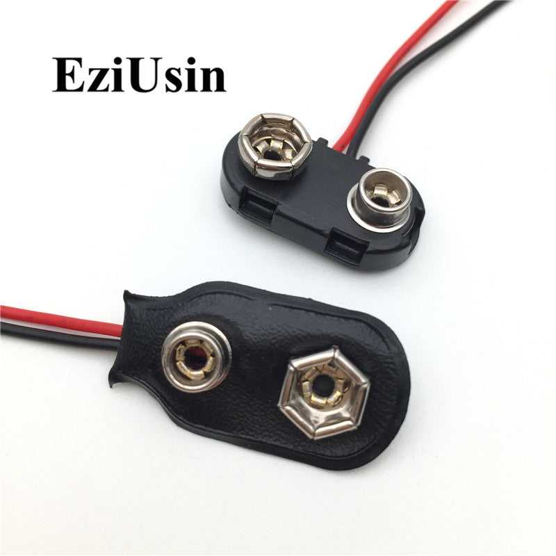 10Pcs 6F22 9V Battery Adapter Snap Connector Clip Lead Wires Holder Dc 5.5*2.1 Jack Clip Power Cable For Arduino Batteri Plug