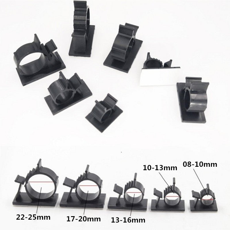 10Pcs Self-Adhesive Cable Clips Management Charging Power Cord Organizer Holder Line Fixed Clamps For Car Pc Mouse Tv